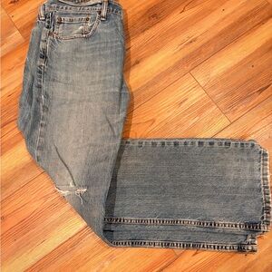 Vintage Y2K Levi's 559 Natural Distressed Relaxed Fit Light Blue Jeans